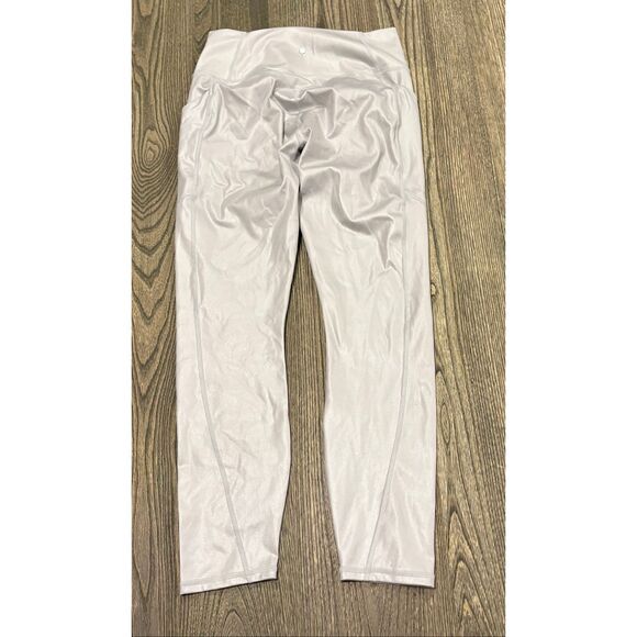 Fabletics Womens High Rise Athletic Leggings Yoga Workout Pull-On Silver Size M - Picture 7 of 9